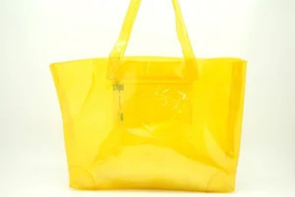 Bottega Veneta Shoulder Bag Tote Clear See Through Vinyl Yellow